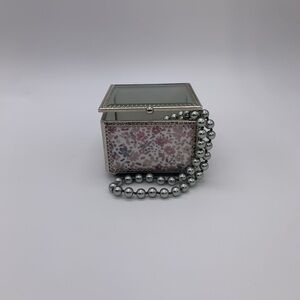 SHABBY CHIC EST, 1989 Ceramic Pink Lavender Tile Trinket Box With Lid & Mirror